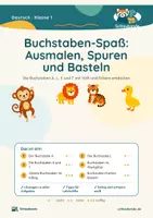 Vorschau - Unterrichtsreihen - Buchstaben-Spaß: Ausmalen, Spuren, Basteln · Klasse 1 · Übungspack - Deckblatt