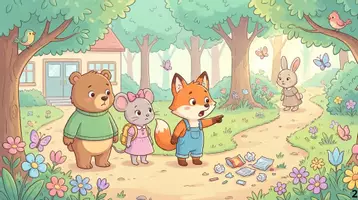 Aperçu - Cartes / Images - Kamishibai – Le petit renard apprend à prendre soin de la nature – Les petits gestes du quotidien - Page 3