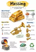 Vorschau - Arbeitsblätter - Lernplakat + Arbeitsblätter zum Thema "Messing" + Lösung & MP3 + Mindmap + Infografik - Deckblatt