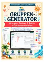 Vorschau - Anderer Materialtyp - Gruppen Generator Tool: Gruppen & Partner in Sekunden einteilen – digitales Lehrertool für Gruppenarbeit, Partnerarbeit, Gruppenpuzzle & Zufallsgruppen I mit Rollen, Timer, Präsentationsmodus & PDF-Export I Gruppeneinteilung für alle Fächer & Klassen - Deckblatt