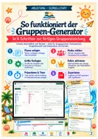 Vorschau - Anderer Materialtyp - Gruppen Generator Tool: Gruppen & Partner in Sekunden einteilen – digitales Lehrertool für Gruppenarbeit, Partnerarbeit, Gruppenpuzzle & Zufallsgruppen I mit Rollen, Timer, Präsentationsmodus & PDF-Export I Gruppeneinteilung für alle Fächer & Klassen - Seite 1