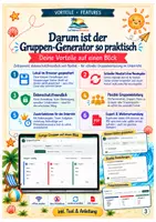 Vorschau - Anderer Materialtyp - Gruppen Generator Tool: Gruppen & Partner in Sekunden einteilen – digitales Lehrertool für Gruppenarbeit, Partnerarbeit, Gruppenpuzzle & Zufallsgruppen I mit Rollen, Timer, Präsentationsmodus & PDF-Export I Gruppeneinteilung für alle Fächer & Klassen - Seite 2
