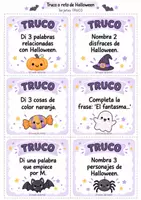 Vista previa - Juegos / Gamificación - Truco o reto de Halloween | 24 tarjetas recortables - página 1