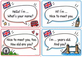 Vorschau - Bildkarten - English Speaking Cards _ Nice to meet you - Seite 2