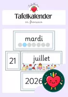Vorschau - Poster - Tafelkalender Französisch – Calendrier de classe mit Wochentagen, Monaten und Datum - Deckblatt