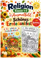 Vorschau - Mal- und Bastelvorlagen - Erntedank | Schönes Erntedankfest Plakat | Ausmalbild | Kostenlos - Deckblatt
