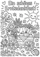 Vorschau - Mal- und Bastelvorlagen - Erntedank | Schönes Erntedankfest Plakat | Ausmalbild | Kostenlos - Seite 2