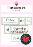 Vorschau - Poster - Tafelkalender Englisch – Classroom Calendar mit Wochentagen, Monaten und Datum - Deckblatt
