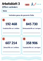 Vorschau - Arbeitsblätter - Natürliche Zahlen und Stellenwerte Klasse 5 Gymnasium | Mathematik Sekundarstufe I | 10 Arbeitsblätter mit Lösungen als PDF - Seite 3