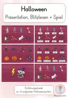 Vorschau - Präsentationen/Tafelbilder - Halloween – 16 Vokabeln | Präsentation, Blitzlesen & What’s missing? | Englisch - Deckblatt