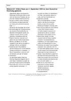 Vorschau - Klassenarbeiten - Klausur Geschichte Nationalsozialismus | Hitler Rede 1939 - Seite 2
