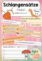 Vorschau - Arbeitsblätter - Schlangensätze: Herbst (Kl.2-3) - Deckblatt
