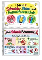 Vorschau - Mal- und Bastelvorlagen - Schneide-Klebe-Ausmalführerschein - Seite 1