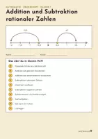 Vorschau - Stundenentwürfe - Rationale Zahlen addieren und subtrahieren Klasse 7 - Seite 1