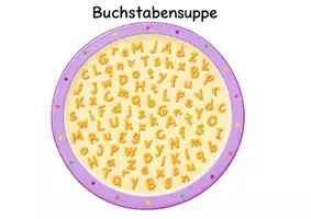 Vorschau - Arbeitsblätter - Buchstabensuppe - Finde den richtigen Buchstaben - Seite 3