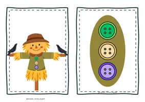 Προεπισκόπηση - Flashcards - Scarecrow Button Hunt | Autumn Color & Pattern Matching Game - Σελίδα 2