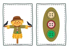Προεπισκόπηση - Flashcards - Scarecrow Button Hunt | Autumn Color & Pattern Matching Game - Σελίδα 3