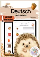 Vorschau - Arbeitsblätter - Deutsch | Herbstwörter schreiben mit Artikel zweifach differenziert | Arbeitsblatt Herbst Grundschule ab der 2.Klasse 🦔🍁🍂 - Deckblatt