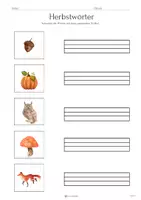 Vorschau - Arbeitsblätter - Deutsch | Herbstwörter schreiben mit Artikel zweifach differenziert | Arbeitsblatt Herbst Grundschule ab der 2.Klasse 🦔🍁🍂 - Seite 1