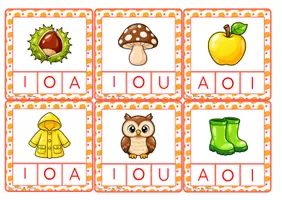 Aperçu - Apprentissages en autonomie - 🍂 Kit GRATUIT – Les cartes à pinces des sons des voyelles. 🍁 - Page 1