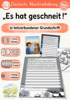 Vorschau - Unterrichtsreihen - Abschreibübung Winter in Grundschrift "Es hat geschneit" - Seite 1