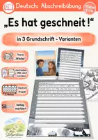 Vorschau - Unterrichtsreihen - Abschreibübung Winter in Grundschrift "Es hat geschneit" - Deckblatt