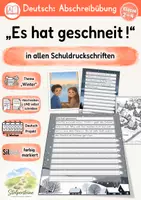 Vorschau - Unterrichtsreihen - Abschreibübung Winter in 7 Schul-Druckschriften "Es hat geschneit" (D-A-CH) - Deckblatt