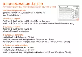 Vorschau - Arbeitsblätter - Rechenmalblätter Herbst Halloween 10 ABs Kopfrechnen ZR 20/100/1000 Pixelbilder Grundrechenarten Rechnen und Malen - Seite 1