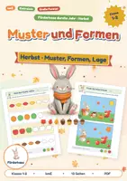 Vorschau - Arbeitsblätter - Muster und Formen im Herbst für kmE | Muster, ebene Formen, links und rechts | Einkreisen statt Zeichnen | Klasse 1-2 - Deckblatt