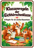 Vorschau - Anderer Materialtyp - Klassenregeln der Eichhörnchenklasse - Eichhörnchen - Deckblatt