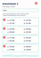 Vorschau - Arbeitsblätter - Zahlen vergleichen und ordnen Klasse 5 Gymnasium | Mathematik Sekundarstufe I | 10 Arbeitsblätter / Aufgabenblätter mit Lösungen als PDF - Seite 2