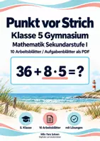 Vorschau - Arbeitsblätter - Punkt vor Strich Klasse 5 Gymnasium | Mathematik Sekundarstufe I | 10 Arbeitsblätter / Aufgabenblätter mit Lösungen als PDF - Deckblatt