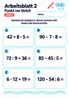 Vorschau - Arbeitsblätter - Punkt vor Strich Klasse 5 Gymnasium | Mathematik Sekundarstufe I | 10 Arbeitsblätter / Aufgabenblätter mit Lösungen als PDF - Seite 2