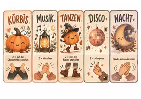 Vorschau - Bildkarten - Die Kürbis-Disco 🎃 | Bodypercussion-Geschichte für den Herbst | Musik Grundschule - Seite 1