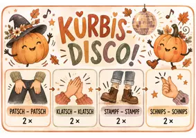 Vorschau - Bildkarten - Die Kürbis-Disco 🎃 | Bodypercussion-Geschichte für den Herbst | Musik Grundschule - Seite 2