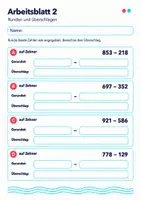 Vorschau - Arbeitsblätter - Runden und Überschlagen Klasse 5 Gymnasium | Mathematik Sekundarstufe I | 10 Arbeitsblätter mit Lösungen als PDF - Seite 2