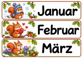 Vorschau - Poster - Kalender der Eichhörnchenklasse - Klassentier Eichhörnchen - Seite 1