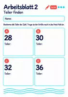 Vorschau - Arbeitsblätter - Teiler finden Klasse 5 Gymnasium | Mathematik Sekundarstufe I | 10 Arbeitsblätter mit Lösungen als PDF - Seite 2