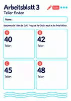 Vorschau - Arbeitsblätter - Teiler finden Klasse 5 Gymnasium | Mathematik Sekundarstufe I | 10 Arbeitsblätter mit Lösungen als PDF - Seite 3