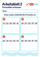 Vorschau - Arbeitsblätter - Primzahlen erkennen Klasse 5 Gymnasium | Mathematik Sekundarstufe I | 10 Arbeitsblätter mit Lösungen als PDF - Seite 2