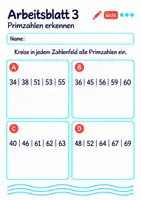 Vorschau - Arbeitsblätter - Primzahlen erkennen Klasse 5 Gymnasium | Mathematik Sekundarstufe I | 10 Arbeitsblätter mit Lösungen als PDF - Seite 3