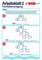 Vorschau - Arbeitsblätter - Primfaktorzerlegung Klasse 5 Gymnasium | Mathematik Sekundarstufe I | 10 Arbeitsblätter mit Lösungen als PDF - Seite 2