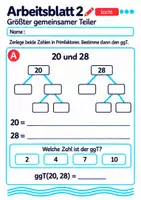 Vorschau - Arbeitsblätter - Größter gemeinsamer Teiler Klasse 5 Gymnasium | Mathematik Sekundarstufe I | 10 Arbeitsblätter mit Lösungen als PDF - Seite 2