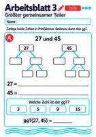 Vorschau - Arbeitsblätter - Größter gemeinsamer Teiler Klasse 5 Gymnasium | Mathematik Sekundarstufe I | 10 Arbeitsblätter mit Lösungen als PDF - Seite 3