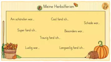 Vorschau - Präsentationen/Tafelbilder - 4 Erzählideen nach den Herbstferien (digitale Tafelbilder) - Seite 1
