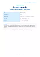Vorschau - Stundenentwürfe - Biologie-Ethik Organspende Klasse9-10 - Deckblatt