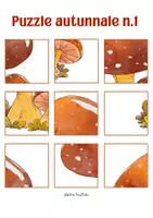 anteprima - Esercizi - Puzzle Autunnali Ritaglia e Incolla 3x3 | Schede Didattiche Uso delle Forbici e Motricità Fine | Gioco di Logica Autunno | Infanzia e Primaria (A4, PDF No Prep) - Pagina 1