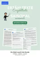 Vorschau - Arbeitsblätter - Kurzgeschichte – Reformationstag: Ein Blatt macht die Runde - Deckblatt