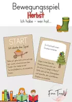 Vorschau - Spiele - Lese-Bewegungsspiel Herbst: Ich habe, wer hat... - Deckblatt