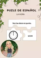 Vorschau - Spiele - Puzle de Español: La hora + Template (Uhrzeit Puzzle) - Deckblatt